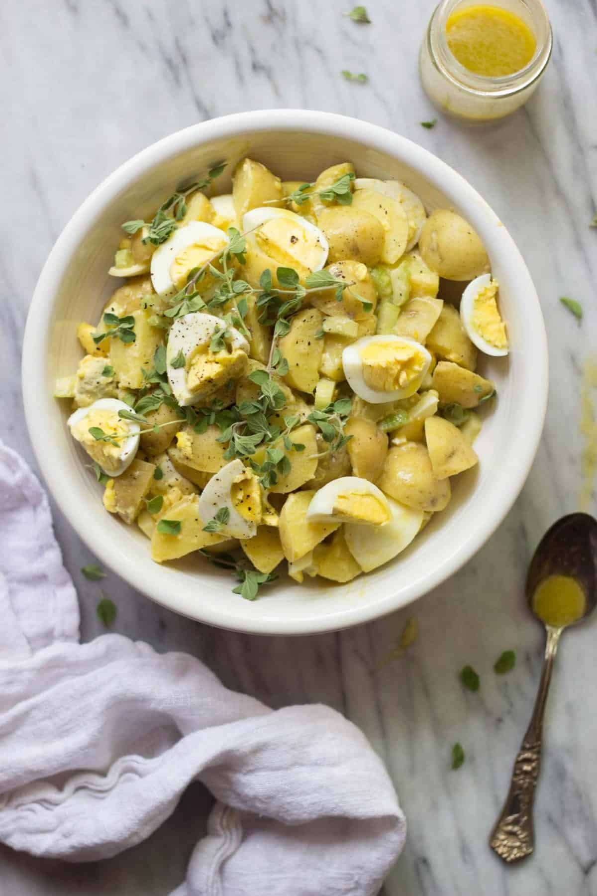 Baby potato with a honey and Mustard dressing,
